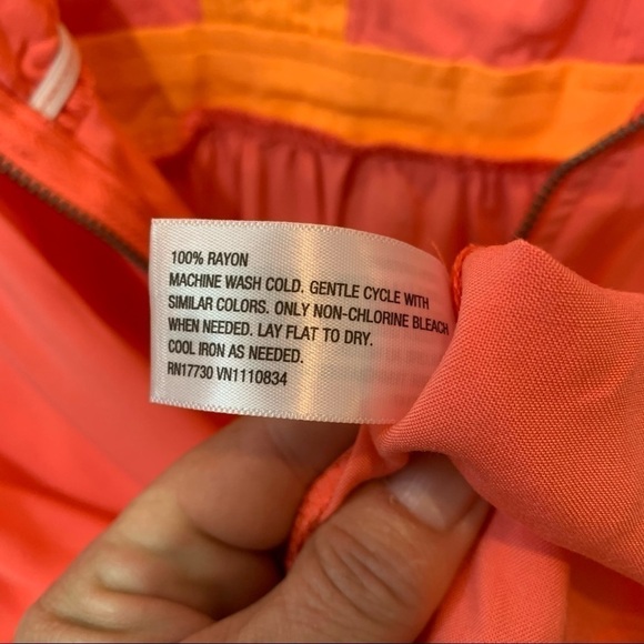 Xhilaration || NWOT Strapless Coral ‘Challis’ Color Block Dress M - Picture 11 of 12